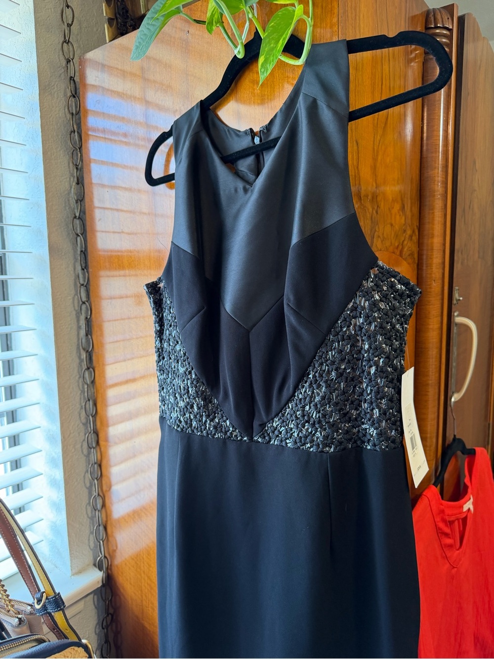 THEIA Black Embellished Cocktail Dress Size 14 NWT $240